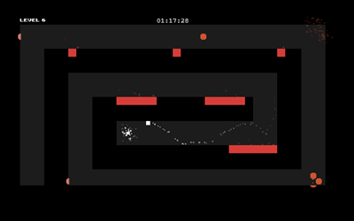 Reach the finish line in level 6 of Pixel Speedrun game.